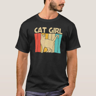 Camiseta Gato Para Meninas Mulheres Gato Gatinho Animal de 