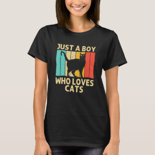 Camiseta Gato Para Meninos Crianças Gatos De Gato Preto