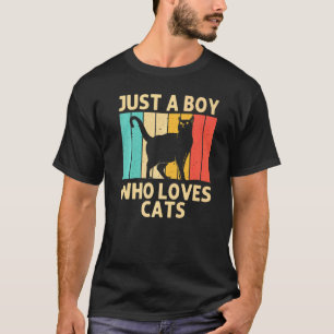 Camiseta Gato Para Meninos Crianças Gatos De Gato Preto