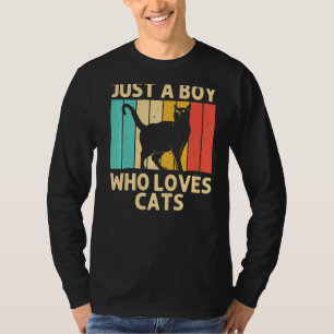 Camiseta Gato Para Meninos Crianças Gatos De Gato Preto