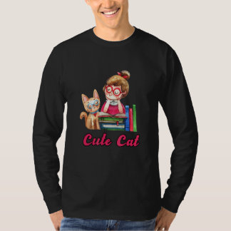 Camiseta Gato Para Namorada Lendo Livro Momento de Relaxame