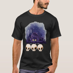 Camiseta Gato Pastel Goth Bruxinha Gatinho Halloween Amante