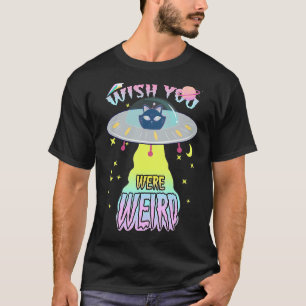 Camiseta Gato Pastel Goth no Espaço OVNI - Desejo que Você