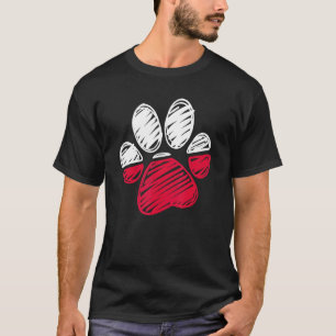Camiseta Gato & Pata de Cachorro Bandeira da Polônia Amor &