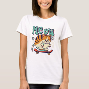 Camiseta Gato Patinando Meow