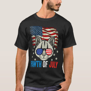 Camiseta Gato Patriótico Óculos de Sol Bandeira dos EUA 4 d