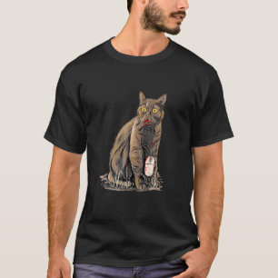 Camiseta Gato Pega Mouse de Computador