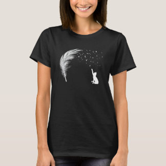Camiseta Gato Pegando Pena Folhas Voando Legal Rua Sty