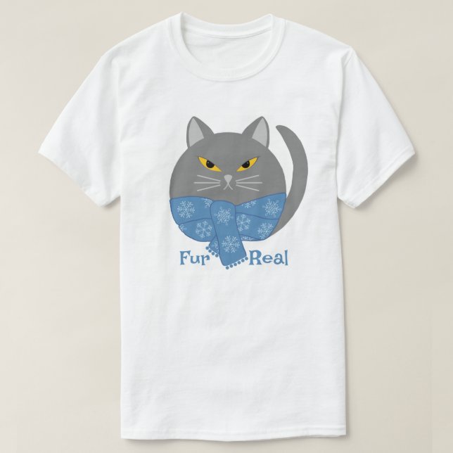 Camiseta Gato "Pele Real" De Animais Bons (Frente do Design)