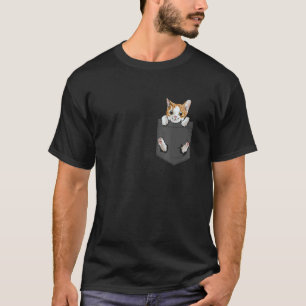 Camiseta Gato Pendurado no Bolso Amante de Gato Fofo