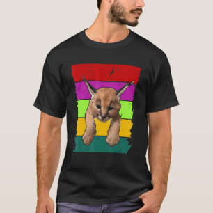 Camiseta Gato Pequeno Caracal Big Floppa Retro Vintgae