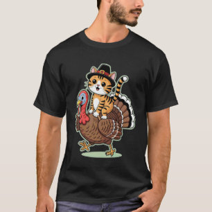 Camiseta Gato Peregrino Fofo Montado em Peru Mulheres Homen