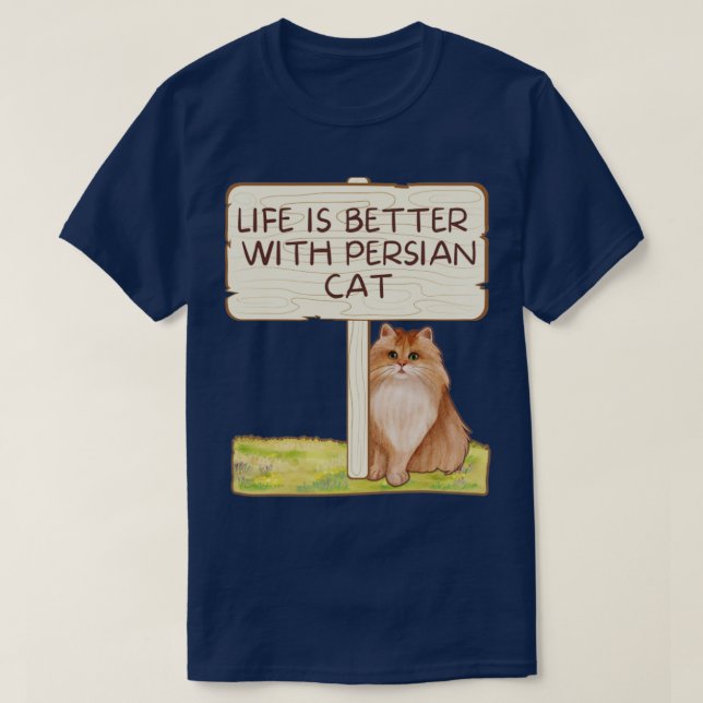 Camiseta gato persa (Frente do Design)