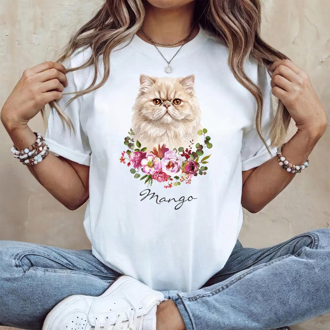 Camiseta Gato Persa Aquarela (Criador carregado)