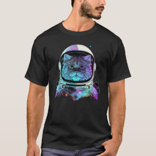 Camiseta Gato Persa Astronauta Espaço Exterior Gatos Colori
