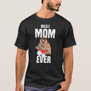 Camiseta Gato persa bonito com fantasia de rena Melhor Mãe