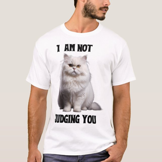 Camiseta Gato Persa Branco (Frente)