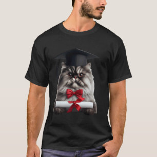 Camiseta Gato Persa Cerimônia de Formatura Capelo Graduado 