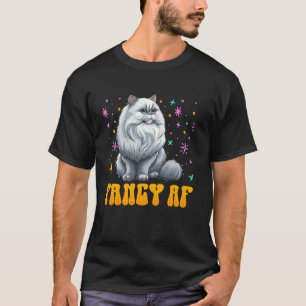 Camiseta Gato Persa CHIQUE AF Diversão Para Donos de Gatos 