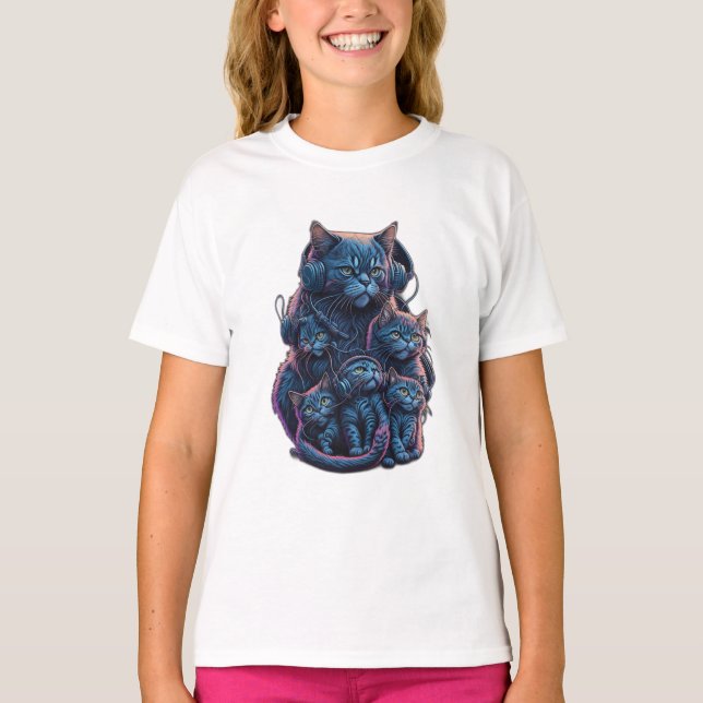 Camiseta Gato Persa com Kitten Brincando com TNT (Frente)