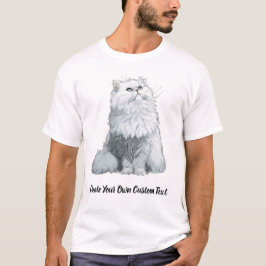 Camiseta Gato Persa Crie Seu Próprio Texto Personalizado 