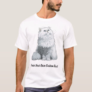 Camiseta Gato Persa Crie Seu Próprio Texto Personalizado 