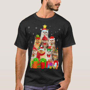 Camiseta Gato Persa de Árvore Gentil, doido de Natal