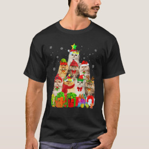 Camiseta Gato Persa de Árvore Gentil, doido de Natal