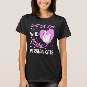 Camiseta Gato Persa em Forma de Coração Apenas Uma Garota q