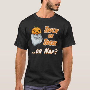 Camiseta Gato Persa Engraçado Halloween Abóbora