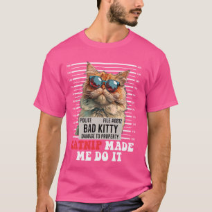 Camiseta Gato Persa Engraçado, me fez fazer isso.