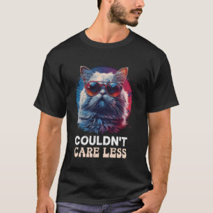 Camiseta Gato Persa Engraçado Não podia se importar com uma