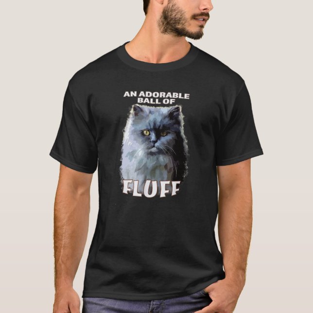 Camiseta Gato Persa Engraçado Uma Bola Adorável De Fluff (Frente)