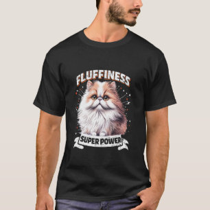 Camiseta Gato Persa FLUFFINESS É MEU SUPERPODER Antigo Fu