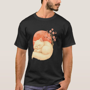 Camiseta Gato Persa Fofo Árvore de Cerejeira Amantes da Nat