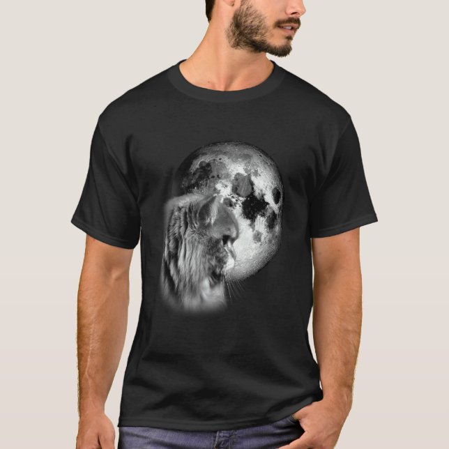 Camiseta gato persa fofo com gato lua (Frente)
