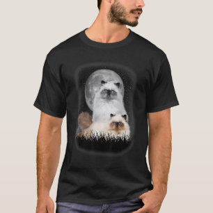 Camiseta gato persa fofo com gato persa lunar animal de est