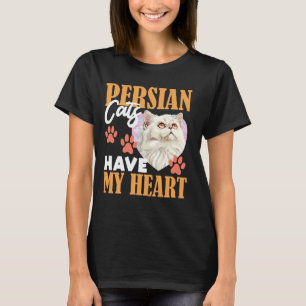 Camiseta Gato Persa GATOS PERSAS TÊM MEU CORAÇÃO Mãe de Gat