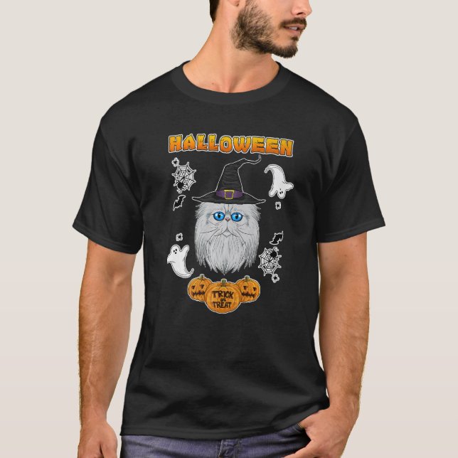 Camiseta Gato Persa I Feliz Halloween (Frente)