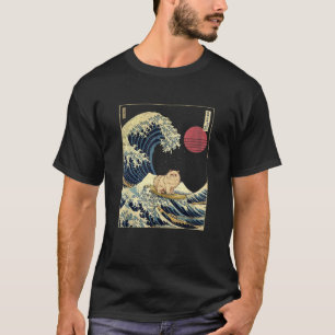 Camiseta Gato Persa Kanagawa Japonês Ontem Encantado Surf A