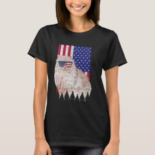 Camiseta Gato Persa Patriótico Bandeira Americana EUA