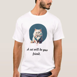Camiseta Gato Persa - Placas Coloridas Tinta Abstrato Art