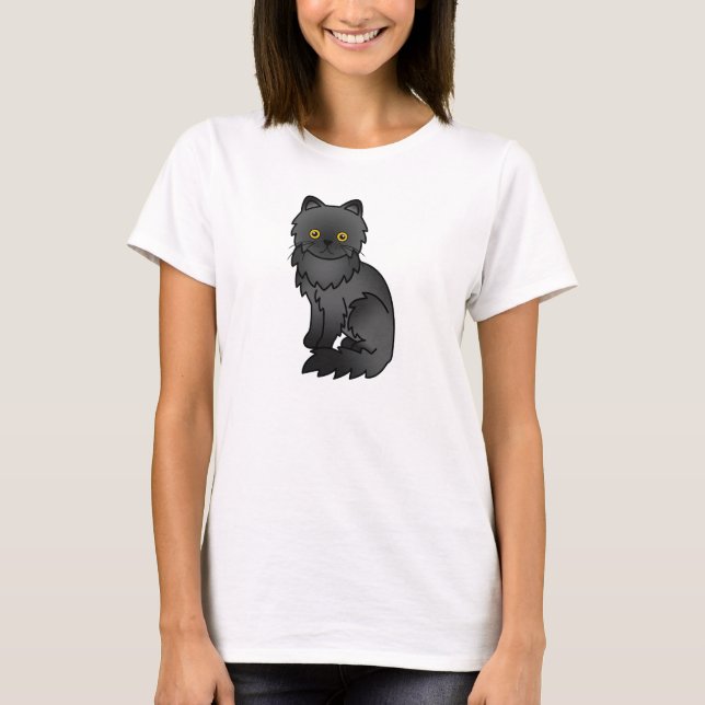Camiseta Gato Persa Preto (Frente)