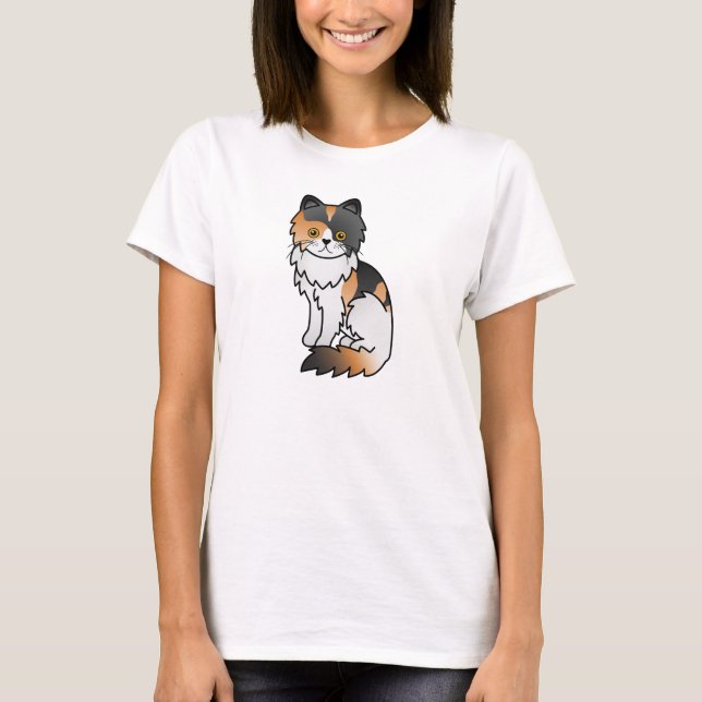 Camiseta Gato Persa Tricolor (Frente)