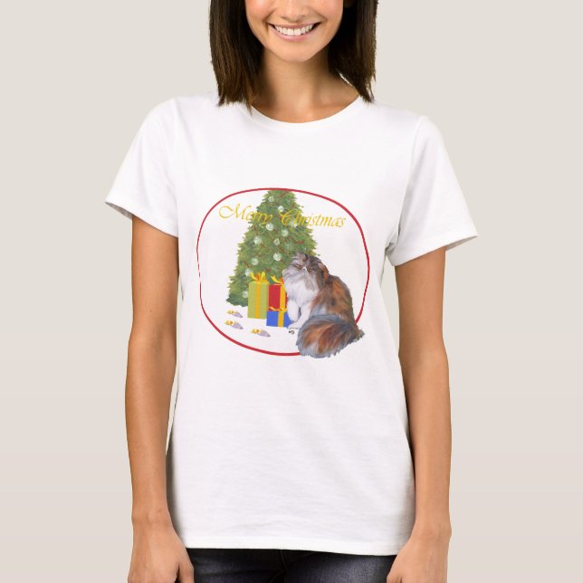 Camiseta Gato Persa Tricolor Natal (Frente)