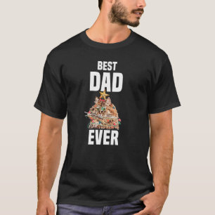 Camiseta Gato persas bonito com luzes de fada Melhor Pai Nu