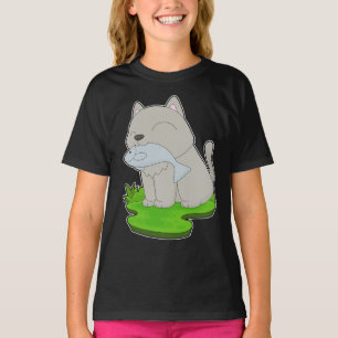 Camiseta Gato Pescador de Peixes Pescando