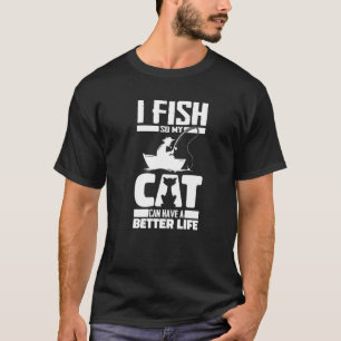 Camiseta Gato Pescador Pescador Pescador de Peixes