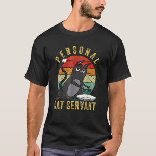 Camiseta Gato Pessoal Engraçado Servo Gato Engraçado Mãe Pa