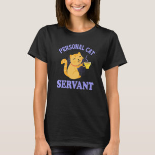Camiseta Gato Pessoal Engraçado Servo Negro Engraçado Amant